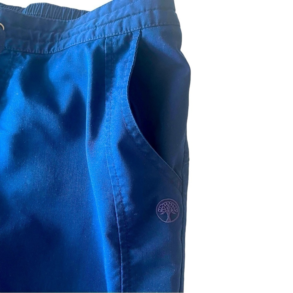 Purple Label medical pants rich blue elastic waist split ends pockets Women M - Picture 4 of 14